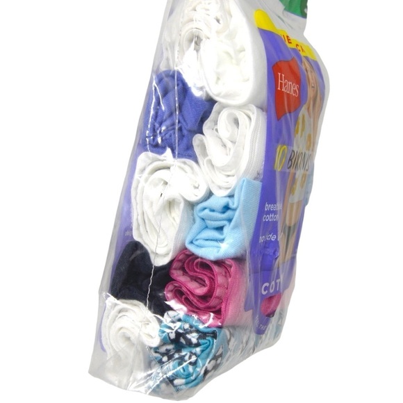 Hanes Size 5 Cotton Tagless Bikinis, 10 Pack NEW - Picture 6 of 7